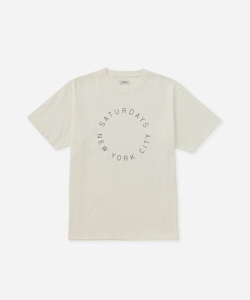 Saturdays NYC（サタデーズ ニューヨークシティ ）の「Circular Saturdays Logo T-Shirt（Tシャツ/カットソー・メンズ・ホワイト/ブラック/ダークブラウン/イエロー・S/M/XL/L）」の9枚目の写真