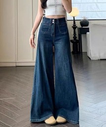 ハイウエストワイドデニムパンツ