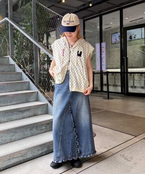 w closet（ダブルクローゼット）の「ノースリパッチワークパーカー（パーカー・レディース・オフホワイト/アイボリー/ネイビー/ピンク・FREE）」の16枚目の写真
