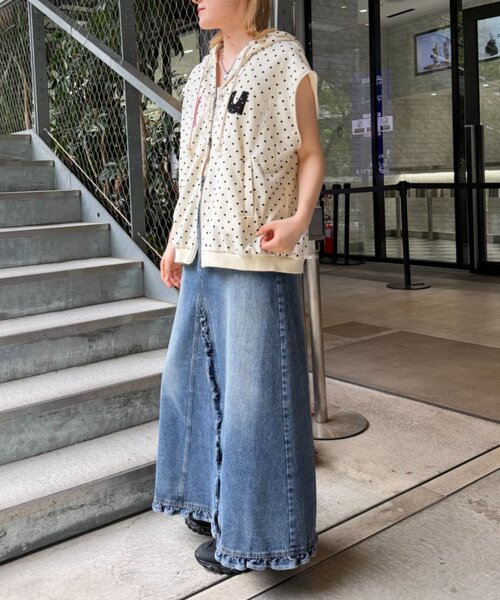 w closet（ダブルクローゼット）の「ノースリパッチワークパーカー（パーカー・レディース・オフホワイト/アイボリー/ネイビー/ピンク・FREE）」の17枚目の写真