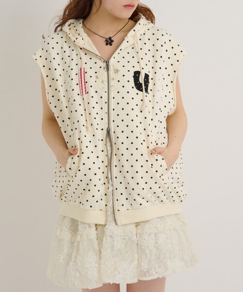 w closet（ダブルクローゼット）の「ノースリパッチワークパーカー（パーカー・レディース・オフホワイト/アイボリー/ネイビー/ピンク・FREE）」の19枚目の写真