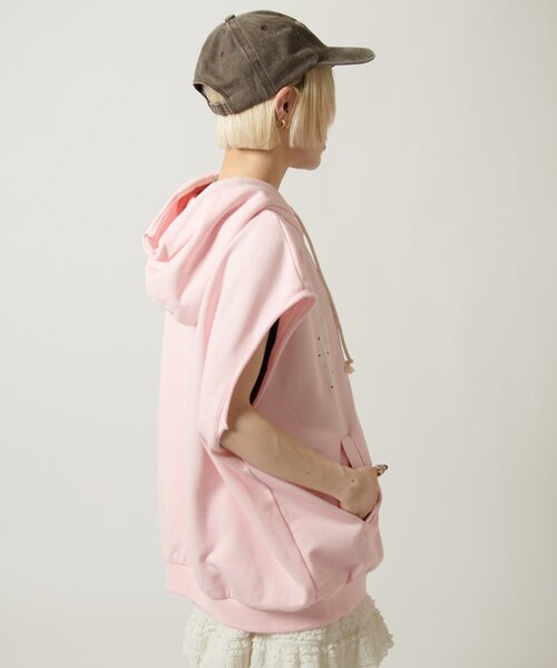 w closet（ダブルクローゼット）の「ノースリパッチワークパーカー（パーカー・レディース・オフホワイト/アイボリー/ネイビー/ピンク・FREE）」の10枚目の写真