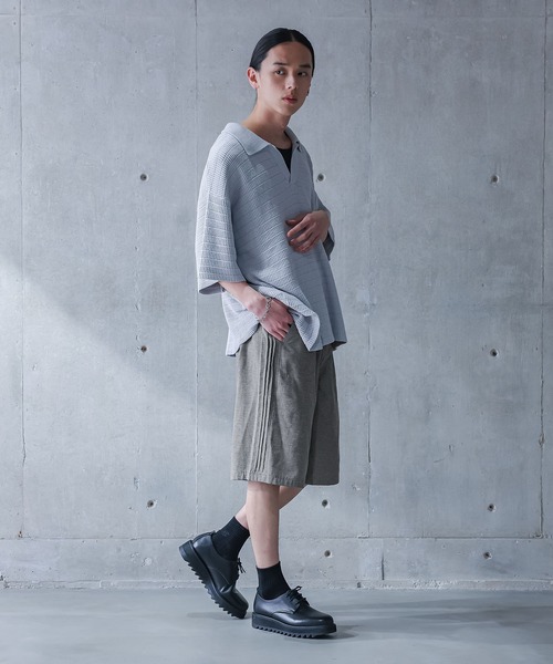 MDR(エムディアール)の「サイドプリーツオックスハーフパンツ【セットアップ対応】(その他パンツ・メンズ・ブルー/ブラック・L/M)」の7枚目の写真