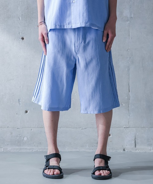 MDR(エムディアール)の「サイドプリーツオックスハーフパンツ【セットアップ対応】(その他パンツ・メンズ・ブルー/ブラック・L/M)」の13枚目の写真
