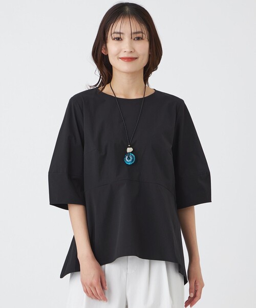 TRANS WORK(トランスワーク)の「【防汚性・UV・接触冷感・ウォッシャブル】ダントツオチール(R)ブラウス(シャツ/ブラウス・レディース・オフホワイト/ブラック/ブルー系その他4・38/40)」の3枚目の写真