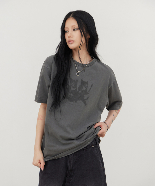TONY LAWRENCE（トニーローレンス）の「ピグメントキャットグラフィック半袖Tシャツチャコール（Tシャツ/カットソー・メンズ・その他・1/2）」の6枚目の写真