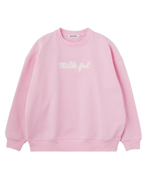 MILKFED.(ミルクフェド)の「ICING LOGO SAGARA WIDE CREW SWEAT TOP(スウェット・レディース・ピンク/チャコール/オフホワイト・M/L)」の22枚目の写真