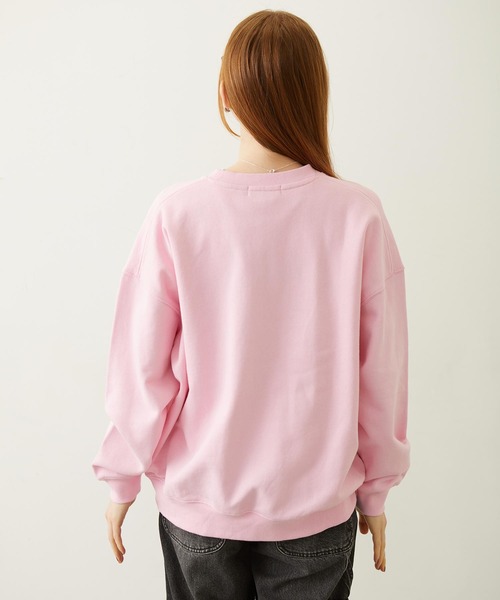 MILKFED.(ミルクフェド)の「ICING LOGO SAGARA WIDE CREW SWEAT TOP(スウェット・レディース・ピンク/チャコール/オフホワイト・M/L)」の7枚目の写真