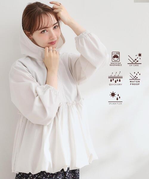 couture brooch(クチュールブローチ)の「【UVカット・吸水速乾・撥水加工】フリル ラッシュガード(ブルゾン・レディース・ブラック/ナチュラル/アイボリー・38/36/42/40)」の22枚目の写真