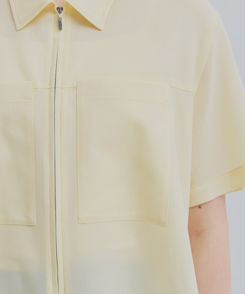 PUBLIC TOKYO（パブリックトウキョウ）の「【シリーズ累計販売数10,000枚超】ドライトロフロントジップシャツ（シャツ/ブラウス・レディース・ネイビー/アイボリー/ダークブルー・1/2）」の22枚目の写真