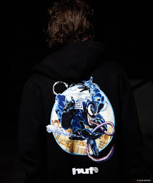 HUF X MARVEL VENOM FULLZIP HOODIE（パーカー）｜HUF（ハフ）の