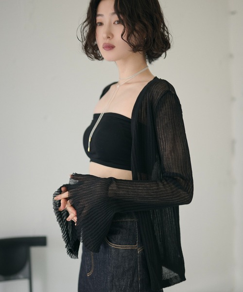 LAULEN(ローレン)の「back shirring cup In bandeau /バックシャーリングカップインベアトップ(チューブトップ・レディース・アイボリー/ブラック・FREE)」の9枚目の写真