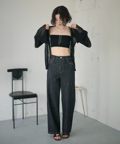 LAULEN(ローレン)の「back shirring cup In bandeau /バックシャーリングカップインベアトップ(チューブトップ・レディース・アイボリー/ブラック・FREE)」の12枚目の写真