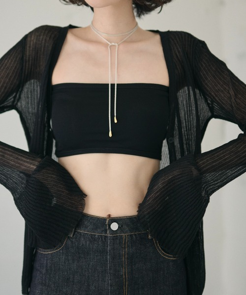 LAULEN(ローレン)の「back shirring cup In bandeau /バックシャーリングカップインベアトップ(チューブトップ・レディース・アイボリー/ブラック・FREE)」の16枚目の写真