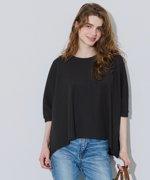 coca(coca)(コカ)の「\SNSで話題!!/ライトエンボスワイドトップス(Tシャツ/カットソー・レディース・グレー/ブラック・L/M)」の5枚目の写真