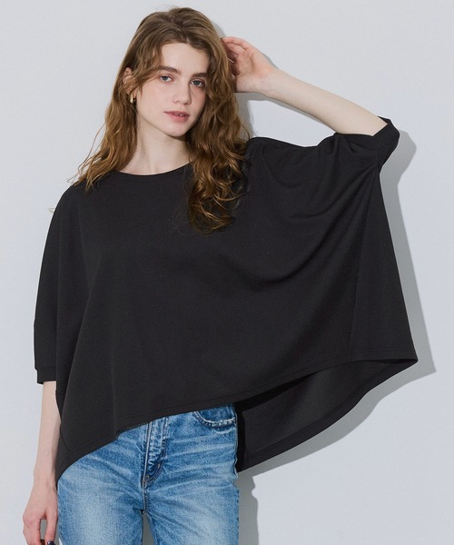 coca(coca)(コカ)の「\SNSで話題!!/ライトエンボスワイドトップス(Tシャツ/カットソー・レディース・グレー/ブラック・L/M)」の7枚目の写真