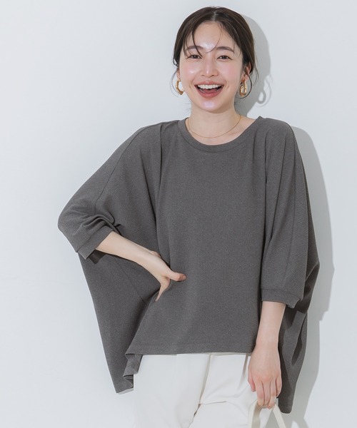 coca(coca)(コカ)の「\SNSで話題!!/ライトエンボスワイドトップス(Tシャツ/カットソー・レディース・グレー/ブラック・L/M)」の11枚目の写真