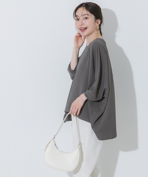 coca(coca)(コカ)の「\SNSで話題!!/ライトエンボスワイドトップス(Tシャツ/カットソー・レディース・グレー/ブラック・L/M)」の12枚目の写真