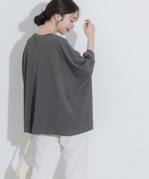 coca(coca)(コカ)の「\SNSで話題!!/ライトエンボスワイドトップス(Tシャツ/カットソー・レディース・グレー/ブラック・L/M)」の15枚目の写真
