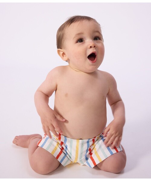 PETIT BATEAU（プチバトー）の「ストライプトランクス水着（水着・キッズ・ホワイト系その他・12MONTH/18MONTH/24MONTH/36MONTH）」の3枚目の写真