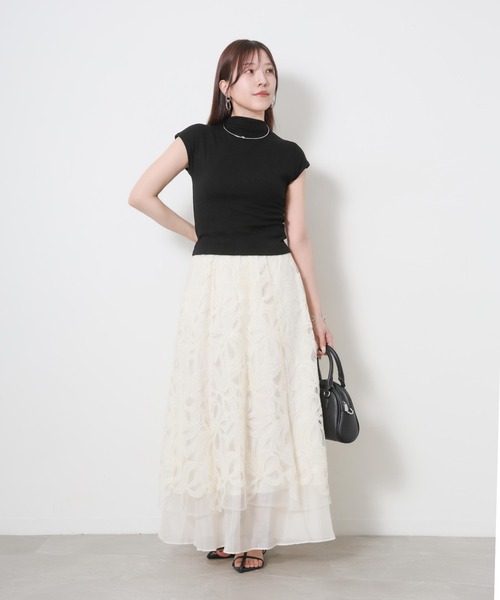 Riberry（リベリー）の「フレンチスリーブプルオーバー（Tシャツ/カットソー・レディース・ブラック/アイボリー・MEDIUM）」の11枚目の写真