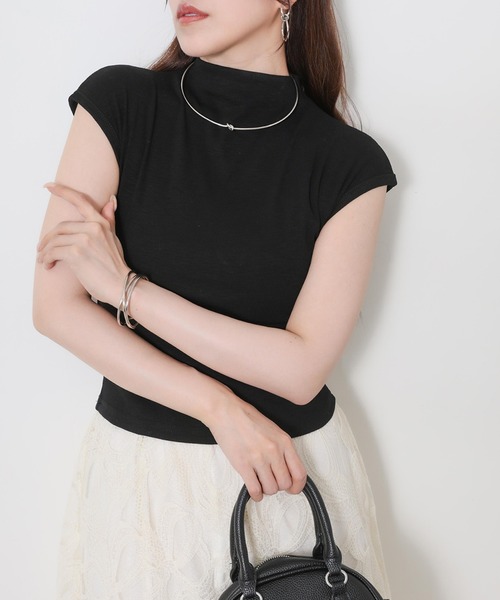 Riberry（リベリー）の「フレンチスリーブプルオーバー（Tシャツ/カットソー・レディース・ブラック/アイボリー・MEDIUM）」の13枚目の写真