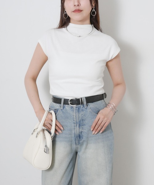 Riberry（リベリー）の「フレンチスリーブプルオーバー（Tシャツ/カットソー・レディース・ブラック/アイボリー・MEDIUM）」の18枚目の写真