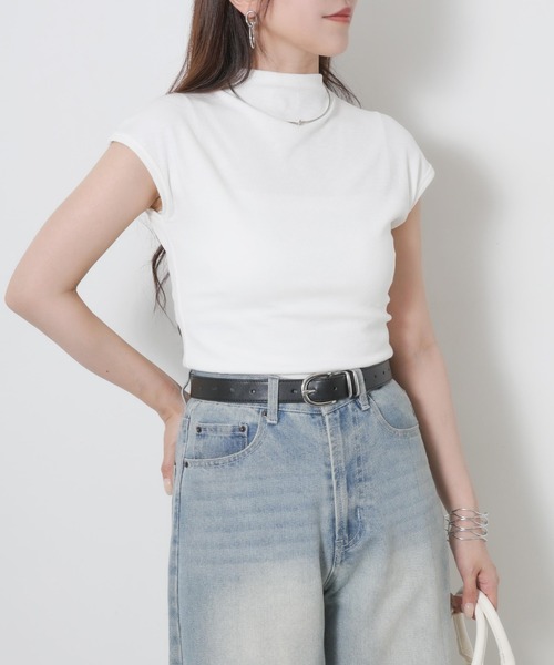Riberry（リベリー）の「フレンチスリーブプルオーバー（Tシャツ/カットソー・レディース・ブラック/アイボリー・MEDIUM）」の17枚目の写真