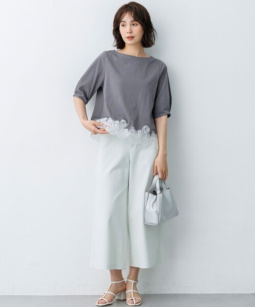 組曲(クミキョク)の「サテンストレッチ ワイドパンツ(その他パンツ・レディース・ブラック系・1/2/3)」の4枚目の写真