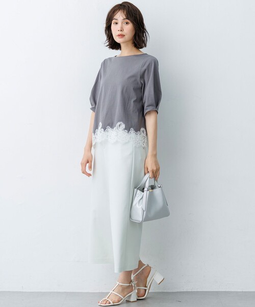 組曲(クミキョク)の「サテンストレッチ ワイドパンツ(その他パンツ・レディース・ブラック系・1/2/3)」の5枚目の写真