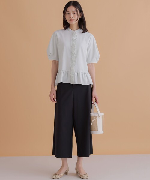 組曲(クミキョク)の「サテンストレッチ ワイドパンツ(その他パンツ・レディース・ブラック系・1/2/3)」の6枚目の写真