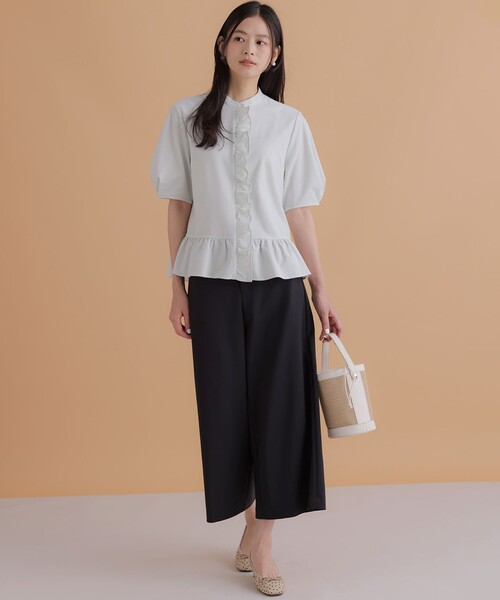 組曲(クミキョク)の「サテンストレッチ ワイドパンツ(その他パンツ・レディース・ブラック系・1/2/3)」の7枚目の写真
