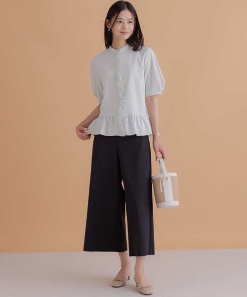 組曲(クミキョク)の「サテンストレッチ ワイドパンツ(その他パンツ・レディース・ブラック系・1/2/3)」の8枚目の写真