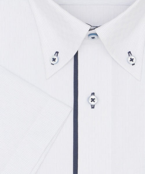 TOKYO SHIRTS(トウキョウシャツ)の「【超形態安定】【吸水速乾】 形態安定ノンアイロン ボタンダウン 半袖ビジネスワイシャツ (大きいサイズ)(ビジネスシャツ・メンズ・サックスブルー・首回り45cm/首回り47cm)」の3枚目の写真