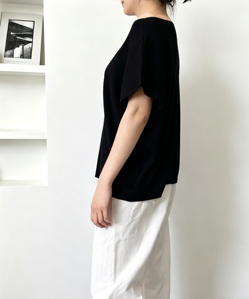 Miniministore(ミニミニストア)の「サマーニットトップス ワンショルダー夏服(Tシャツ/カットソー・レディース・ライトブルー/ブラック/ホワイト/ピンク/グレー/イエロー/パープル/ベージュ・FREE)」の14枚目の写真