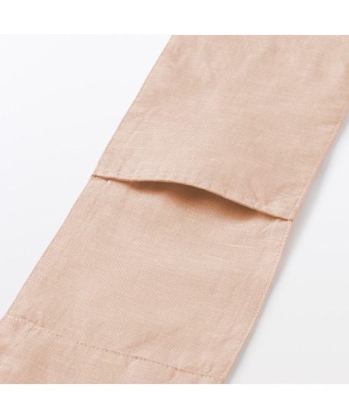 無印良品(ムジルシリョウヒン)の「UVカットリヨセルリネンポケット付きスカーフ(バンダナ/スカーフ・レディース・ライトオレンジ系/ライトブルー・FREE)」の3枚目の写真