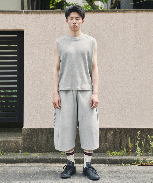 XERO（ゼロ）の「ワッフルクロップスリーブレス[メランジグレー]（Tシャツ/カットソー・レディース・その他・MEDIUM/LARGE）」の2枚目の写真