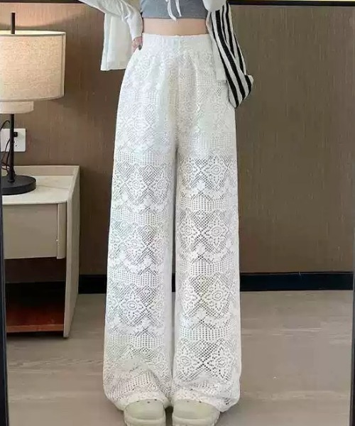 ampm(エーエムピーエム)の「レースワイドパンツ イージーパンツ ワイドシルエット シアーパンツ(その他パンツ・レディース・ホワイト・M/S)」の20枚目の写真