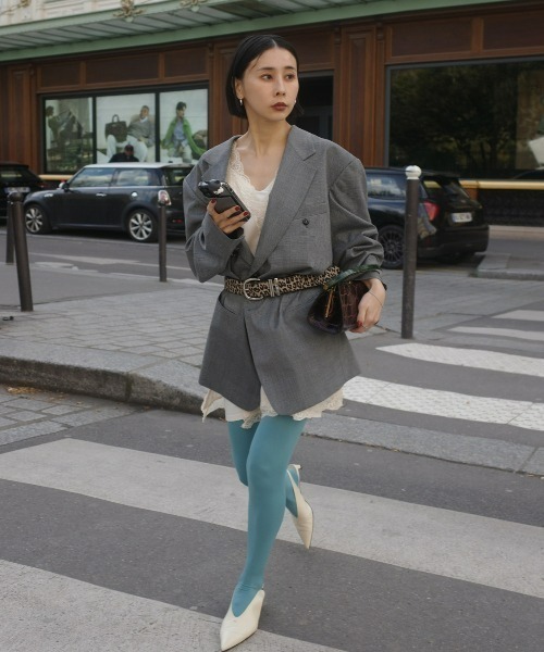 Ameri(アメリ)の「DEFORMATION TACK HOUNDSTOOTH JACKET(テーラードジャケット・レディース・グレー・MEDIUM/SMALL)」の3枚目の写真