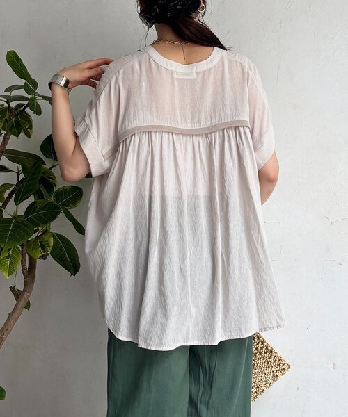 un dix cors(アンディコール)の「バックテープシアーブラウス(シャツ/ブラウス・レディース・ボルドー/ブラック/ネイビー/アイボリー・FREE)」の17枚目の写真