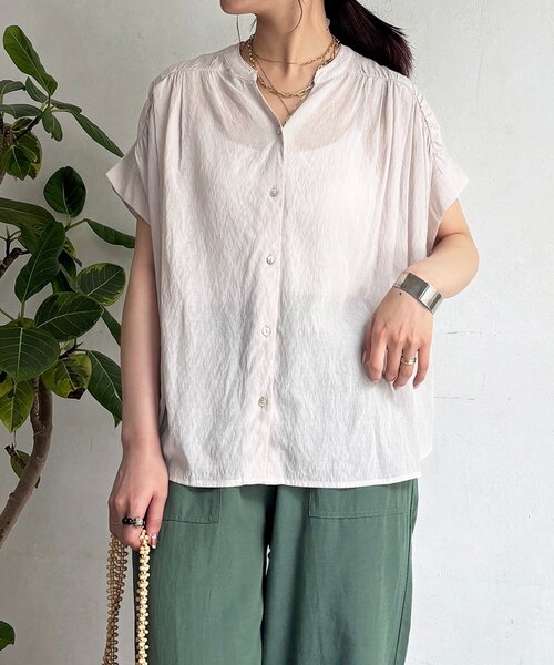 un dix cors(アンディコール)の「バックテープシアーブラウス(シャツ/ブラウス・レディース・ボルドー/ブラック/ネイビー/アイボリー・FREE)」の18枚目の写真