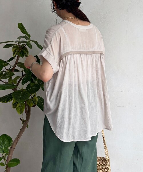 un dix cors(アンディコール)の「バックテープシアーブラウス(シャツ/ブラウス・レディース・ボルドー/ブラック/ネイビー/アイボリー・FREE)」の20枚目の写真