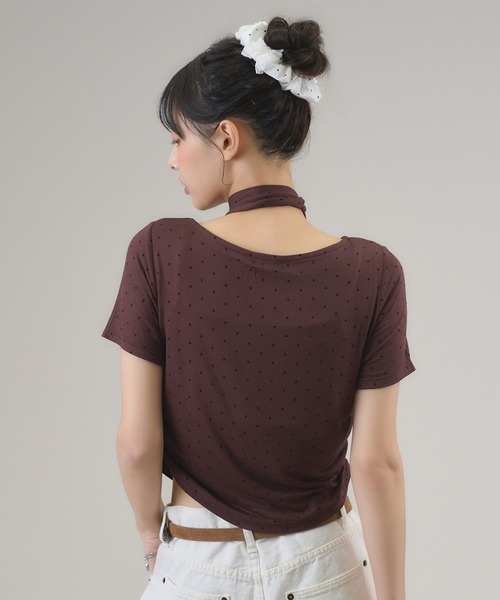 apres jour mignon(アプレジュールミニョン)の「タイ付きドットTシャツ(Tシャツ/カットソー・レディース・ブラウン系その他/オフホワイト/ブラック・LARGE/フリー)」の21枚目の写真
