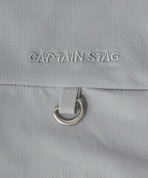 CAPTAIN STAG(キャプテンスタッグ)の「2026SS CAPTAIN STAG/キャプテンスタッグ 吸水速乾 軽量 UVカット ストレッチ ワンポイント刺繍 ドットメッシュ半袖Tシャツ レディース メンズ(Tシャツ/カットソー・メンズ・ブラック/ブラウン/ライトグレー・L/LL/M)」の9枚目の写真