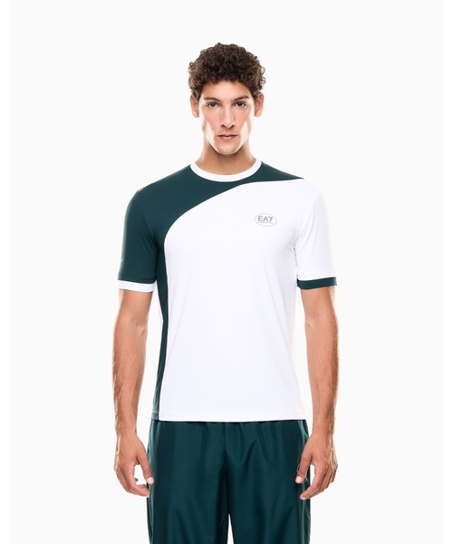 EMPORIO ARMANI EA7(エンポリオアルマーニイーエーセブン)の「【エンポリオ アルマーニ EA7】Tennis Pro クルーネックTシャツ VENTUS7テクニカルファブリック(Tシャツ/カットソー・メンズ・ブラック/ネイビー/グリーン/ライトグレー・MEDIUM/LARGE/XX-LARGE/SMALL)」の1枚目の写真