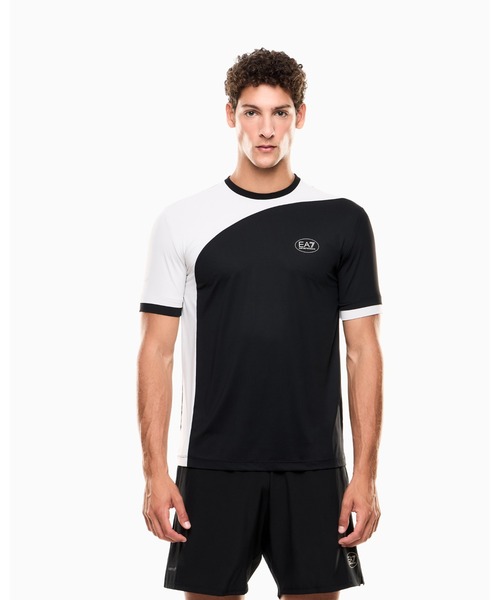 EMPORIO ARMANI EA7(エンポリオアルマーニイーエーセブン)の「【エンポリオ アルマーニ EA7】Tennis Pro クルーネックTシャツ VENTUS7テクニカルファブリック(Tシャツ/カットソー・メンズ・ブラック/ネイビー/グリーン/ライトグレー・MEDIUM/LARGE/XX-LARGE/SMALL)」の2枚目の写真