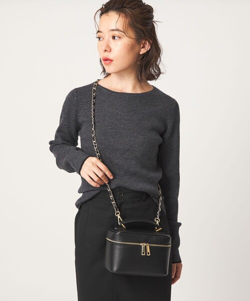 green label relaxing(グリーンレーベルリラクシング)の「<PRATO MADE IN ITALY> バニティバッグ(ショルダーバッグ・レディース・ベージュ/ブラック・FREE)」の4枚目の写真