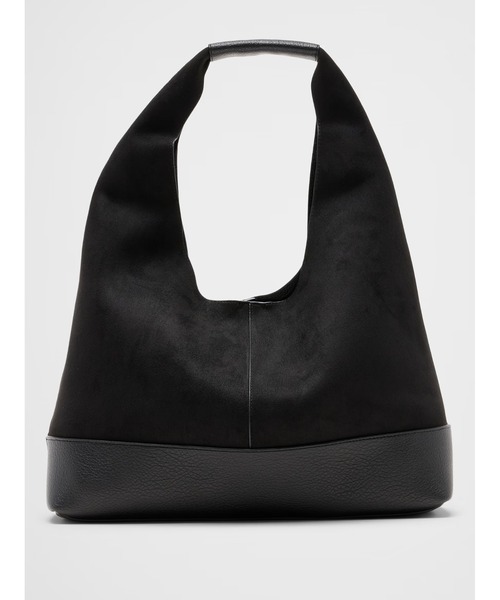BANANA REPUBLIC FACTORY STORE(バナナリパブリック ファクトリーストア)の「BANANA REPUBLIC FACTORY STORE ヴィーガンスエード ミックスドメディア ミディアムスラウチートートバッグ(ショルダーバッグ・レディース・ブラック/ブラウン・ONE SIZE)」の2枚目の写真