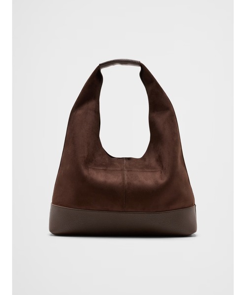 BANANA REPUBLIC FACTORY STORE(バナナリパブリック ファクトリーストア)の「BANANA REPUBLIC FACTORY STORE ヴィーガンスエード ミックスドメディア ミディアムスラウチートートバッグ(ショルダーバッグ・レディース・ブラック/ブラウン・ONE SIZE)」の10枚目の写真