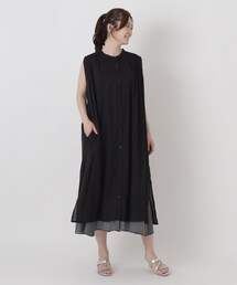 綿ボイル レイヤードワンピース
